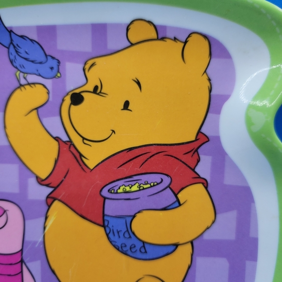Winnie the Pooh Melamine Plastic Honey Pot Shaped Plate Disney Piglet Pooh 8"x7" - Picture 3 of 8